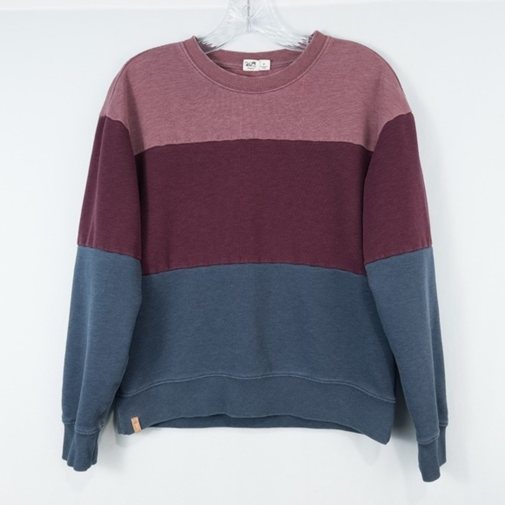 Tentree Treefleece Colorblock Crew Neck Sweatshirt Womens Small Sustainable Eco